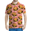 Hamburger Plaid Pattern Print Men's Polo Shirt