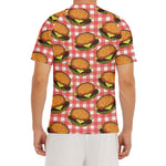 Hamburger Plaid Pattern Print Men's Short Sleeve Rash Guard