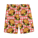 Hamburger Plaid Pattern Print Men's Sports Shorts