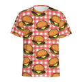 Hamburger Plaid Pattern Print Men's Athletic T-Shirt