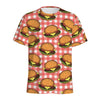 Hamburger Plaid Pattern Print Men's Sports T-Shirt