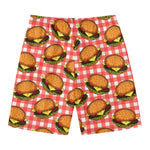 Hamburger Plaid Pattern Print Men's Swim Trunks