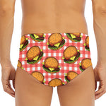 Hamburger Plaid Pattern Print Men's Triangle Swim Briefs