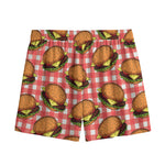 Hamburger Plaid Pattern Print Mesh Shorts
