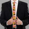 Hamburger Plaid Pattern Print Necktie
