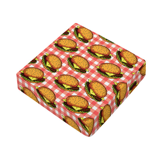 Hamburger Plaid Pattern Print Outdoor Seat Cushion Cover