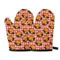 Hamburger Plaid Pattern Print Oven Mitts
