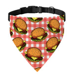 Hamburger Plaid Pattern Print Over The Collar Dog Bandana