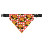 Hamburger Plaid Pattern Print Over The Collar Dog Bandana