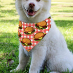 Hamburger Plaid Pattern Print Over The Collar Dog Bandana
