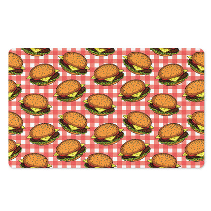 Hamburger Plaid Pattern Print Polyester Doormat
