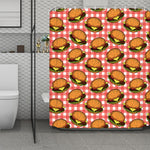 Hamburger Plaid Pattern Print Polyester Shower Curtain