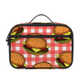 Hamburger Plaid Pattern Print Portable Lunch Bag