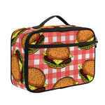 Hamburger Plaid Pattern Print Portable Lunch Bag