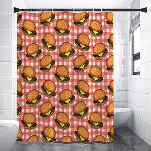 Hamburger Plaid Pattern Print Premium Shower Curtain