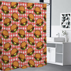 Hamburger Plaid Pattern Print Premium Shower Curtain