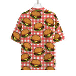 Hamburger Plaid Pattern Print Rayon Hawaiian Shirt