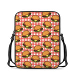 Hamburger Plaid Pattern Print Rectangular Crossbody Bag