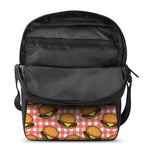 Hamburger Plaid Pattern Print Rectangular Crossbody Bag