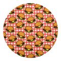 Hamburger Plaid Pattern Print Round Blanket