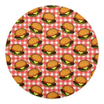 Hamburger Plaid Pattern Print Round Blanket