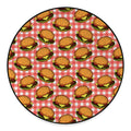 Hamburger Plaid Pattern Print Round Floor Mat