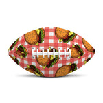 Hamburger Plaid Pattern Print Rugby Ball