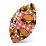 Hamburger Plaid Pattern Print Rugby Ball