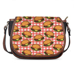 Hamburger Plaid Pattern Print Saddle Bag