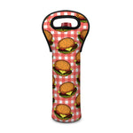 Hamburger Plaid Pattern Print Single Neoprene Wine Tote