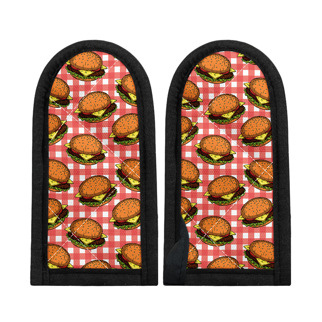 Hamburger Plaid Pattern Print Skillet Handle Cover