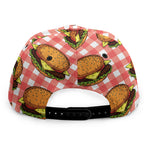Hamburger Plaid Pattern Print Snapback Cap