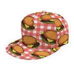 Hamburger Plaid Pattern Print Snapback Cap
