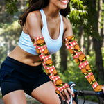 Hamburger Plaid Pattern Print Sun Protection Arm Sleeves
