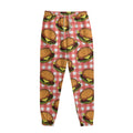 Hamburger Plaid Pattern Print Sweatpants