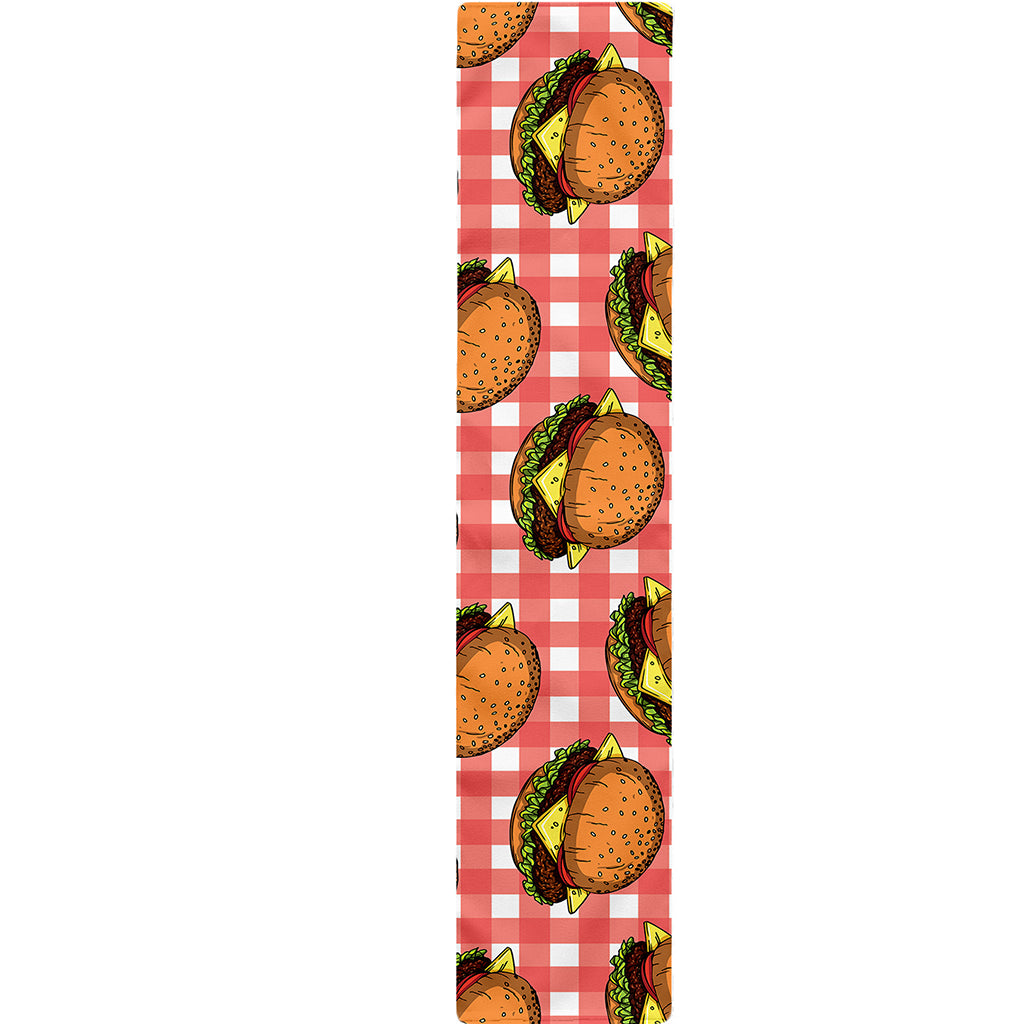 Hamburger Plaid Pattern Print Table Runner