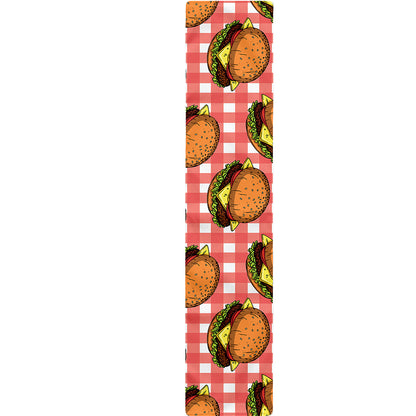 Hamburger Plaid Pattern Print Table Runner
