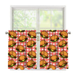 Hamburger Plaid Pattern Print Tier Curtains