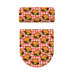 Hamburger Plaid Pattern Print Toilet Lid And Tank Cover Set