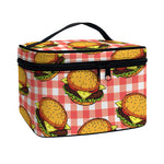Hamburger Plaid Pattern Print Travel Makeup Bag