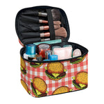 Hamburger Plaid Pattern Print Travel Makeup Bag