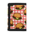 Hamburger Plaid Pattern Print Trifold Wallet