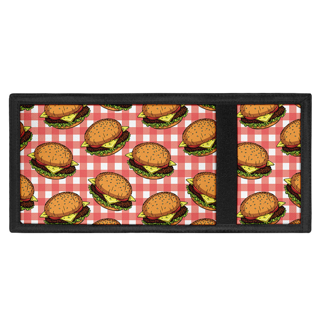 Hamburger Plaid Pattern Print Trifold Wallet