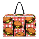 Hamburger Plaid Pattern Print Utility Tote Bag