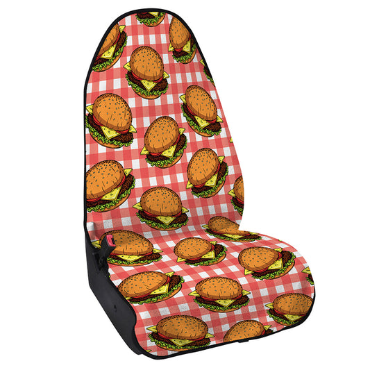 Hamburger Plaid Pattern Print Waterproof Car Seat Cover