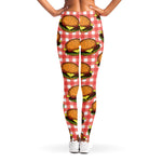 Hamburger Plaid Pattern Print Women's Leggings