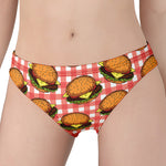 Hamburger Plaid Pattern Print Women's Panties