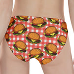 Hamburger Plaid Pattern Print Women's Panties