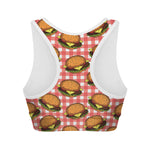 Hamburger Plaid Pattern Print Women's Sports Bra