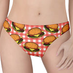 Hamburger Plaid Pattern Print Women's Thong